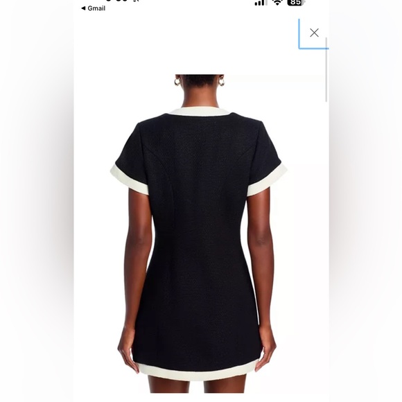 AQUA Tweed Short Sleeve Mini Dress - Picture 2 of 4